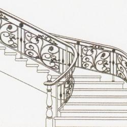 Wrought Iron Balcony Railing (Curve) 016